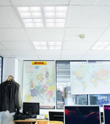 Warehouse lit with Philips industrial lighting