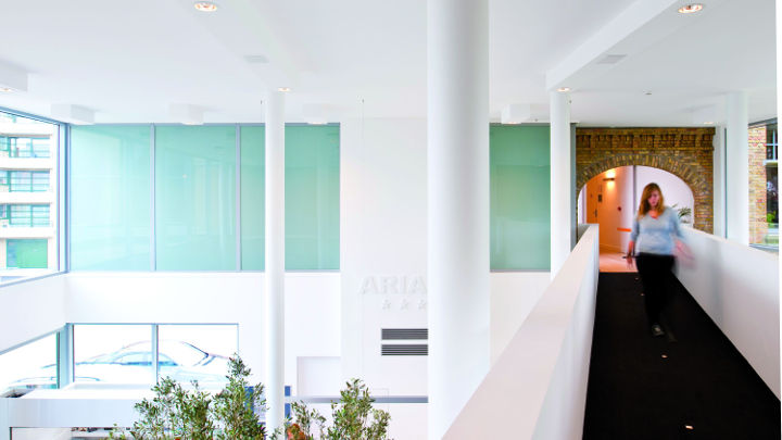 A corridor lit with Philips hospitality lighting