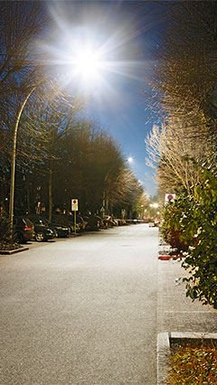 Philips Lighting gives bright lights to the road in parking area of  Asklepios Clinic St. George