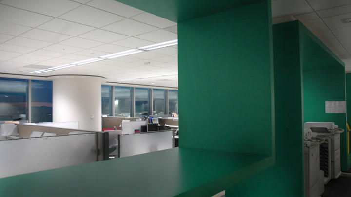 office in the HSBC tower illuminated by Philips lighting