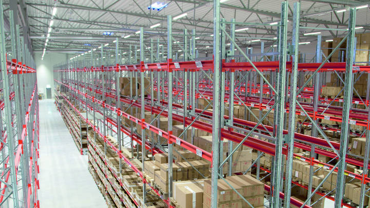Warehouse of Hisab Joker company illuminated by Philips industrial lighting solutions