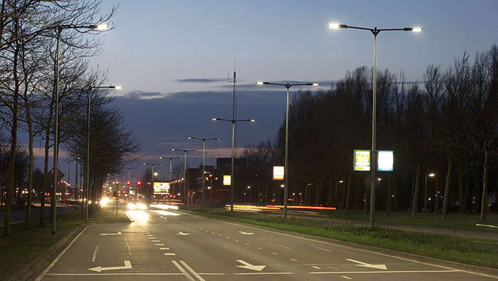 Street illuminated with Philips lighting 