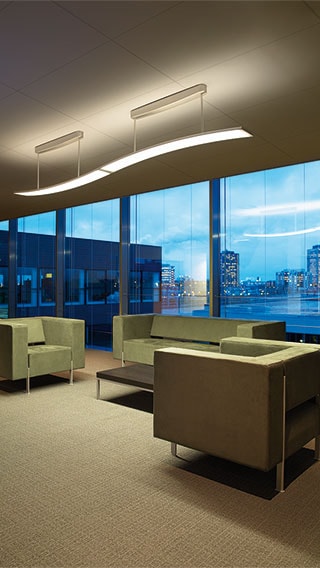 Modern luminaire for dynamic lighting adjust the intensity of light based on the natural light available